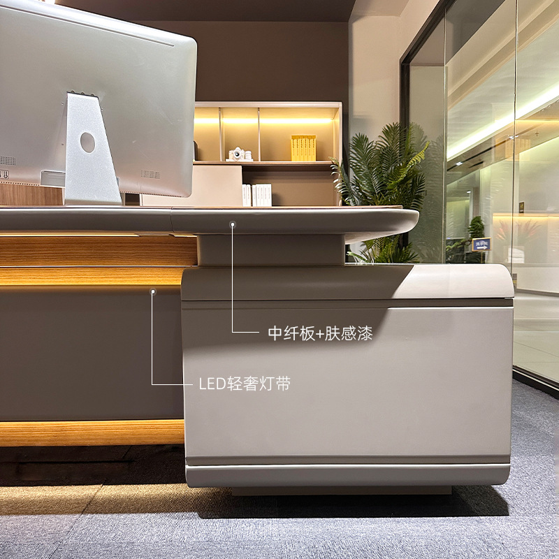 Modell DBT008 Chefschreibtisch, Präsident/Chairman-Büroschreibtisch, großer Premium-Managerschreibtisch mit Bürostuhl-Set für Manager\\\'s Büro